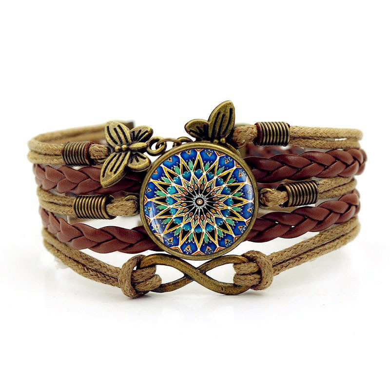 Wholesale Bohemian Mandala Time Gem Infinity Symbol Butterfly Bracelet