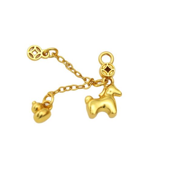 O1CN01373brr1RR3by4tXl8_2216934692107-0-cib Wholesale Traditional style, design for the Year of the Horse, 3D hard gold copper coin ny pendant for women, clavicle chain, ready for wholesale.