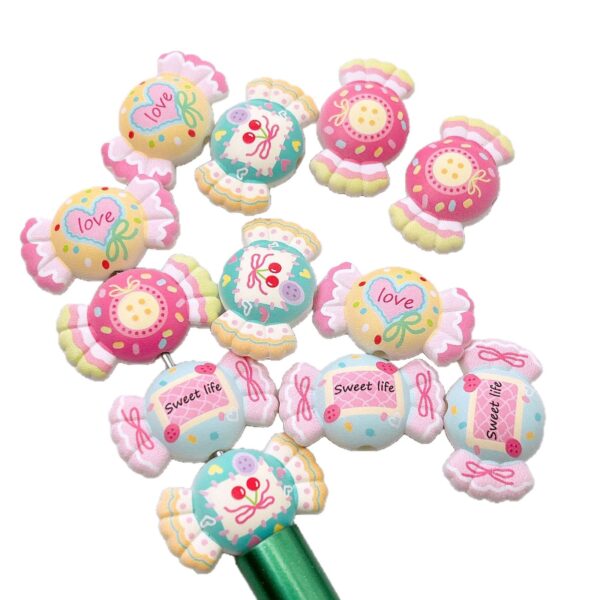 O1CN0137XtSn1wOzuuhzGEE_2216384736299-0-cib Wholesale 30*18MM Printed Cute Vertical Hole Candy Beads DIY Bag Charm Keychain Beaded Pen Jewelry Aessories Material