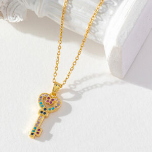 Sweet and artistic heart-shaped key (colorful)