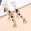 Wholesale Beaded Peach Heart Keychain Love Key Ring Key Chain Bag Pendant