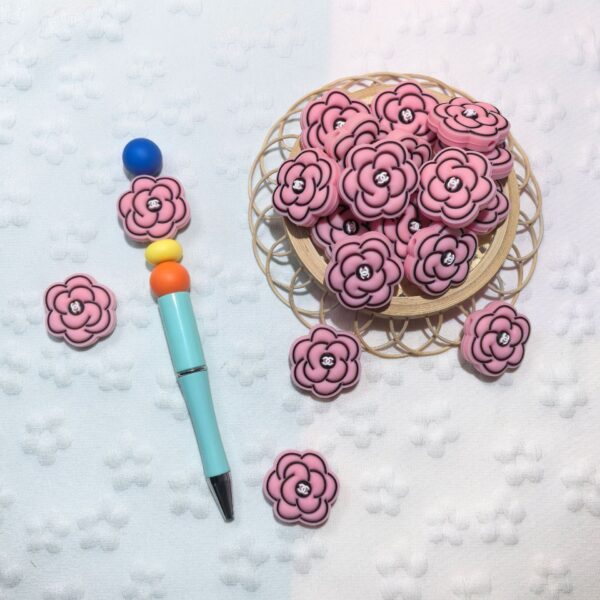 Wholesale 2D Multiple Colors  Creative Flower Cartoon Silicone Beads DIY Beads 10pcs/pack OLY Exclusive