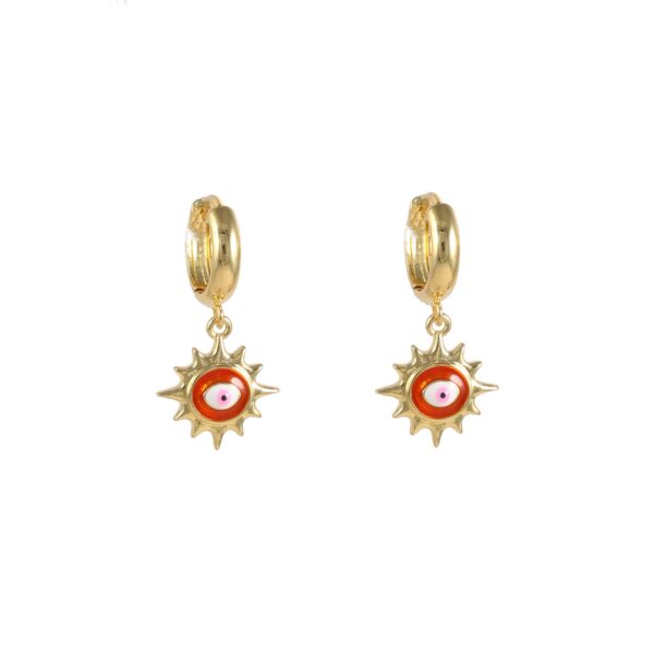 O1CN0139C88f1wZ4aXMk9gT_2219027866321-0-cib Wholesale Sunflower Devil's Eye Earrings Copper Gold-Plated Niche Creative Earrings