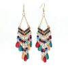 Wholesale Long bead water droplet fringe Bohemian style earrings