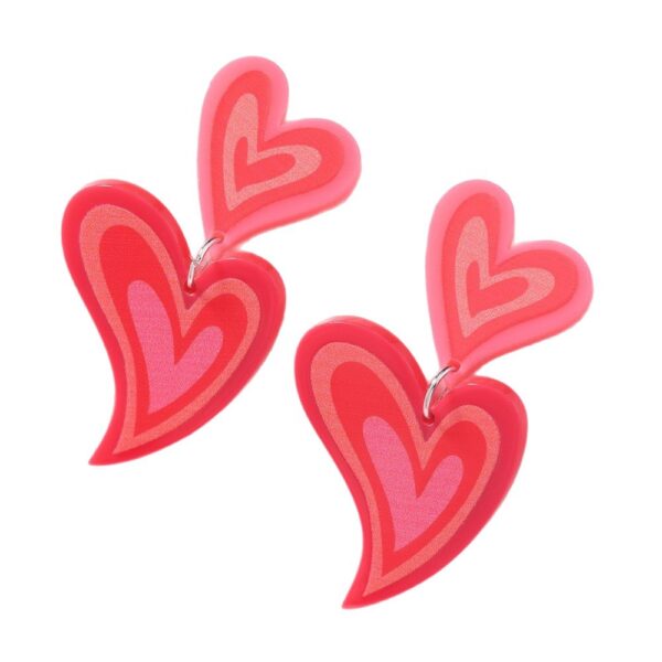 Wholesale Love Sparkling Heart shaped Acrylic Earrings for Valentine's Day