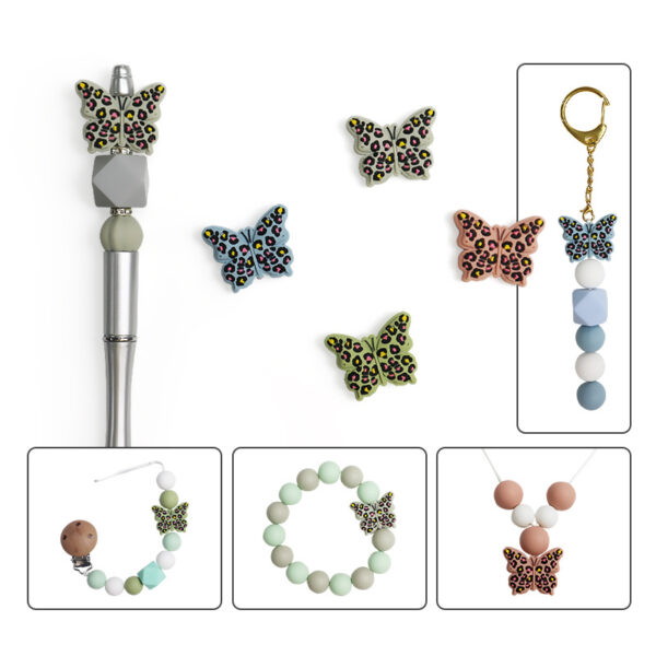 O1CN013B1a5F1mY1PnZHqMf_2001174965-0-cib Wholesale 10pcs Creative Leopard Butterfly Silicone Loose Beads