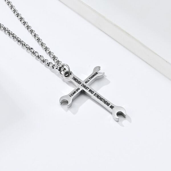 O1CN013BIezG1xvng4d6UgE_2208907706506-0-cib Wholesale Titanium steel smooth wrench cross pendant necklace
