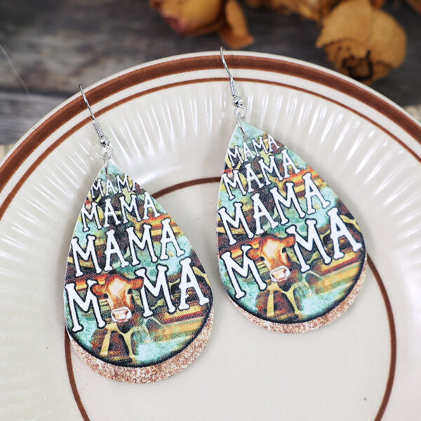 Wholesale leopard earrings Mother's Day gift cow head pattern