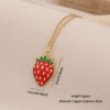 Wholesale Cute Cherry Strawberry Pendant Necklace Clavicle Chain Stainless Steel Necklace