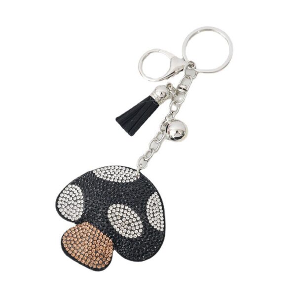 Wholesale creative mushroom rhinestone keychain fcute bag tassel pendant