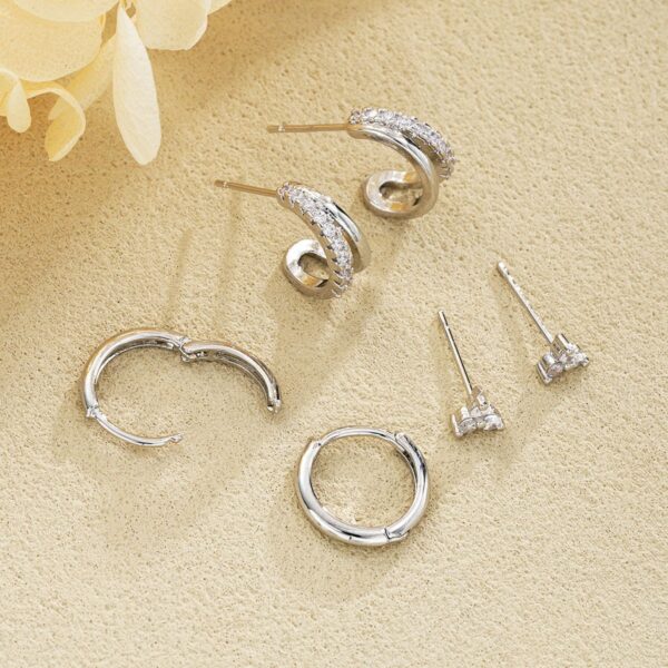 O1CN013CqYVk1Yp3gEFy1BE_2220666113107-0-cib Wholesale Light Luxury Zircon Simple Hoop Double-Layer Earrings