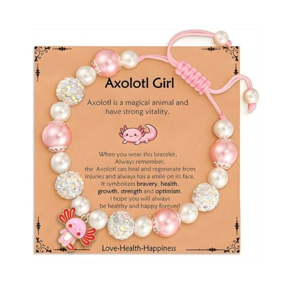 Wholesale Knitted pearl adjustable salamander unicorn pendant bracelet