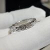Wholesale Lingge pattern layered with micro inlaid diamonds rings