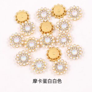 Mocha albumin / 14mm three-layer sunflower (glass diamond)