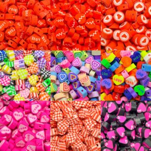 Wholesale 30pcs Soft Pottery Valentine's Day Love Expression Beads DIY Peach Heart Bracelet
