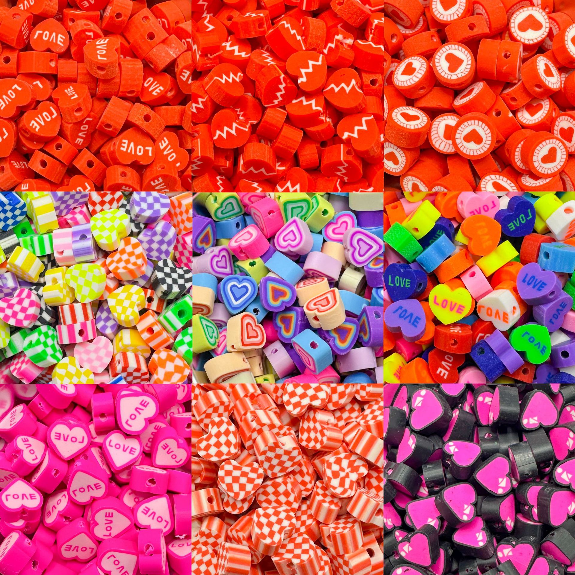 Wholesale Soft y Valentine's Day Love Expression Beads DIY Peach Heart Bracelet