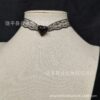 Wholesale Hollow out red lace heart-shaped collarbone chain