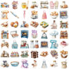 Wholesale 50pcs Transparent Bread Kitchen Baking Waterproof Vinyl Stickers