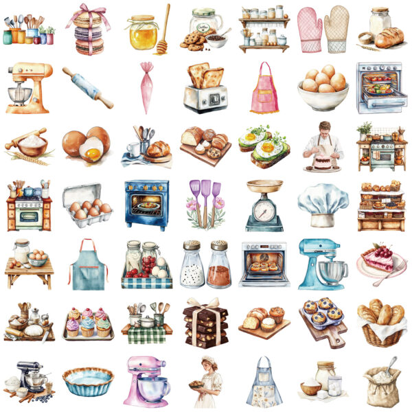 Wholesale 50pcs Transparent Bread Kitchen Baking Waterproof Vinyl Stickers