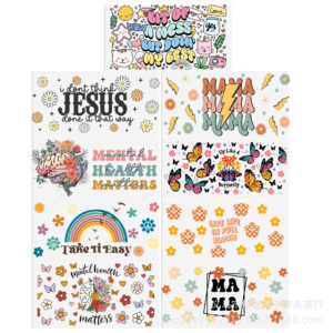 Flower Series Transparent Crystal Water Cup Waterproof Sticker suit (9 Pieces/Set)-7
