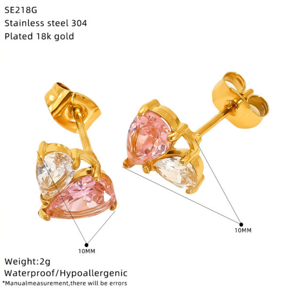 Wholesale niche inlaid zircon xiangfeng titanium steel earrings stainless steel