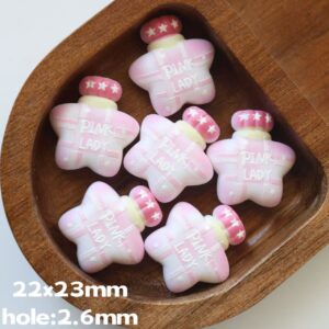 pink letters / Printed wishing bottle