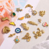 Wholesale Golden seahorse bow tie five-inted star denim boots pendant