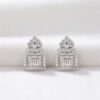 Wholesale Zircon Geometric Hollow Happiness Gate Earrings
