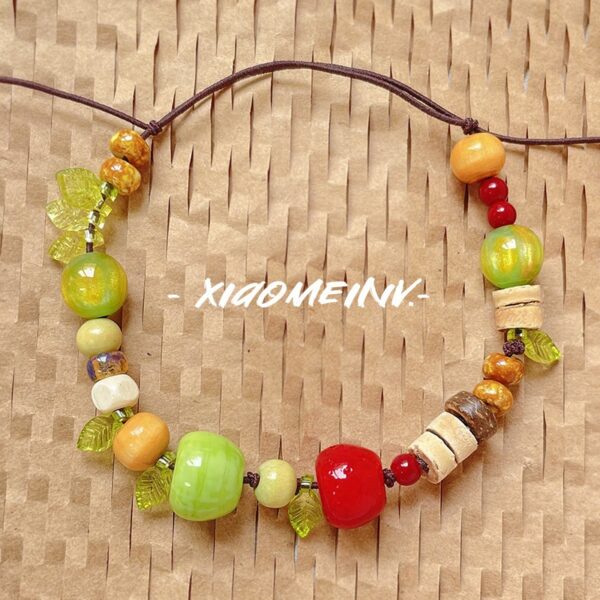 Wholesale 10pcs glass green apple red apple beads