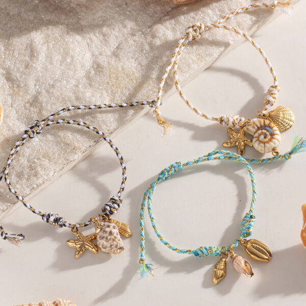 Wholesale Taina's New Creative Ocean Series Stainless Steel Bracelet Girls Ceramic Conch Titanium Steel Pendant Shell Hand Jewelry