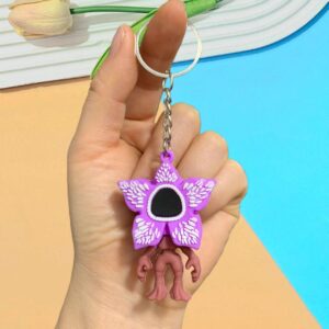 Strange plush toy keychain - Purple carnivorous plant / 5.4*3.8