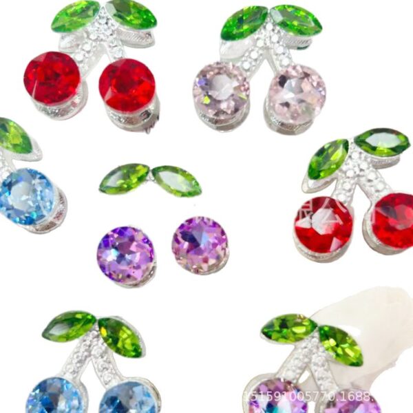O1CN013TKKND1amt1or2VR2_6000000003373-0-cib Wholesale Double-sided three-dimensional alloy cherry-shaped rhinestone 3D Crystal Beads