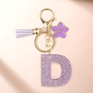 Purple d keychain