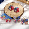 Wholesale Independence Day Anniversary Love Star Spangled Banner Acrylic Earrings