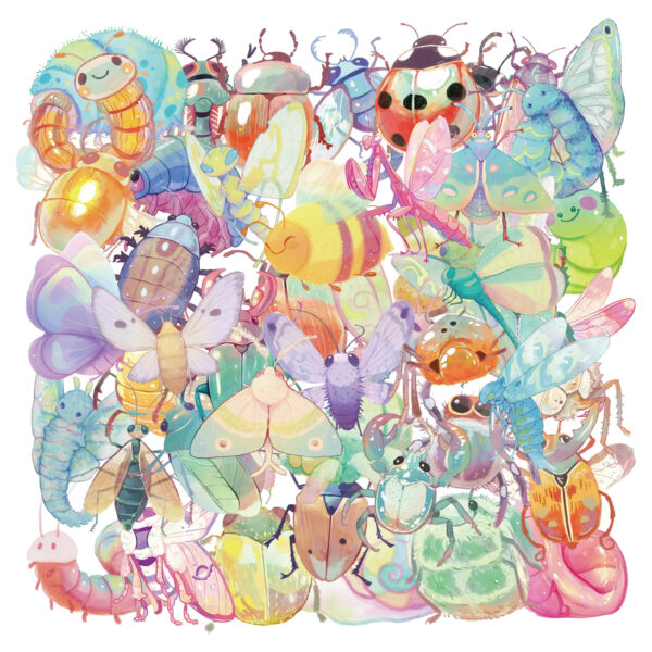 Wholesale 50pcs colored insects