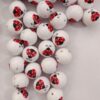 Wholesale 5pcs 20MM Acrylic Two-color Ladybug Print Beads