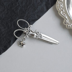 1#Star pendant scissors hair clip