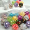 Wholesale 16mm Sequin Heart-Shaped Glitter Beads Resin Beads DIY Flower Beads