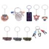 Wholesale Cartoon 26 letter waffle metal keychain