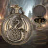 Wholesale Retro Flying Dragon with Dice Pocket Watch