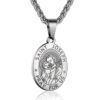 Wholesale Double sided portrait medal cross stainless steel necklace