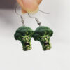 Wholesale Broccoli angry vegetable cartoon acrylic earrings
