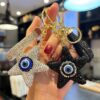 Wholesale Full Rhinestone Star Demon Eye Car Keychain