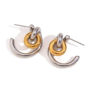 Creative lock c-shaped earrings-two colors