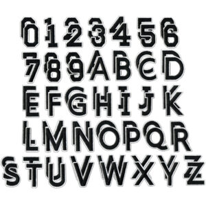 Black letters + numbers set of 72