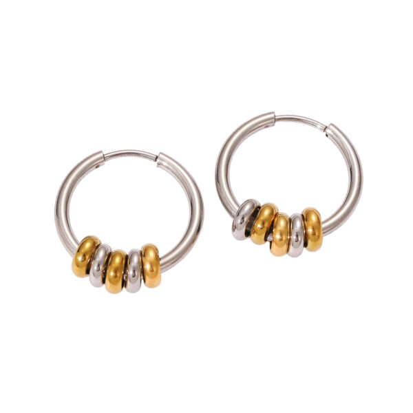 Wholesale Stainless Steel Earrings Gold Color Hoops Ear Studs
