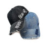 Wholesale Baseball Cap with Distressed Edges, Letter Embroidery