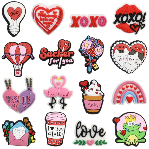 Wholesale Valentine's Day Removable Pvc Croc Shoes Charms