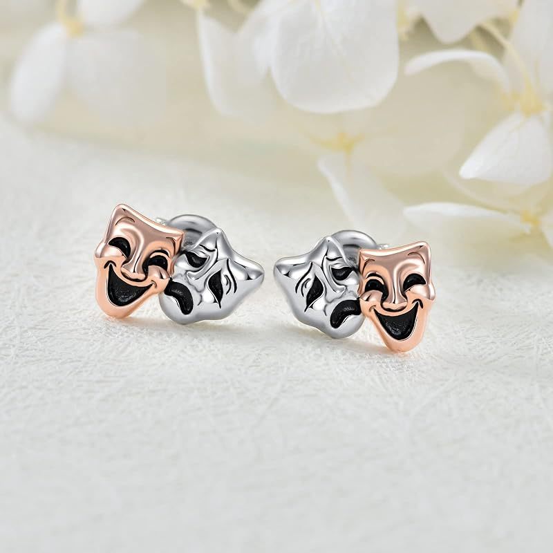 Wholesale Funny Crying Smiley Face Mask Expression Earrings