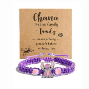Purple pink beads + angel belt card